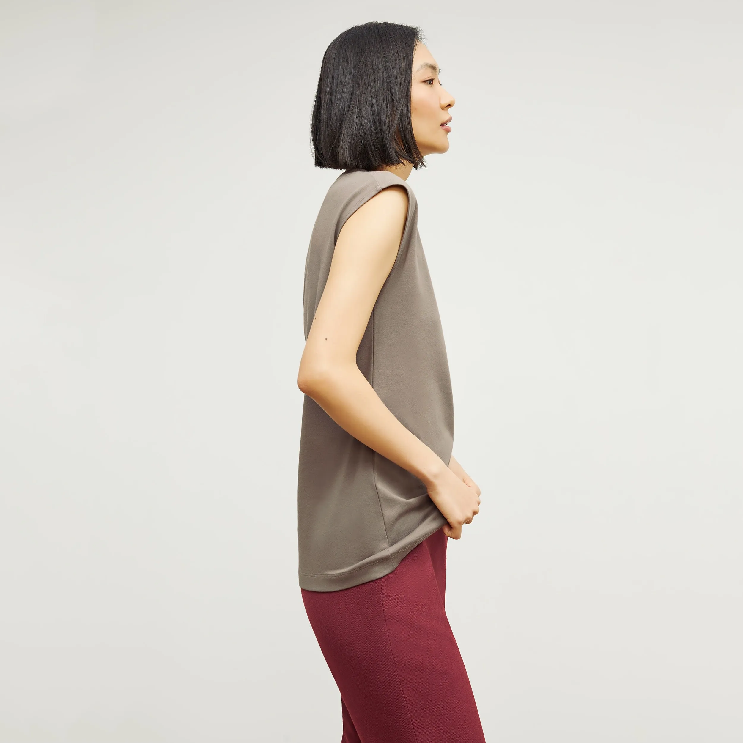 Alina T-Shirt - Pima Cotton :: Pebble