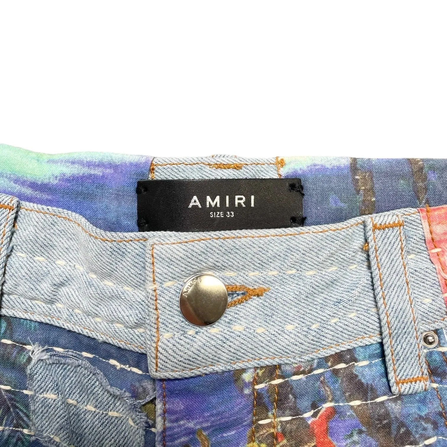 Amiri Aloha Boro Distressed Jeans Stone Indigo