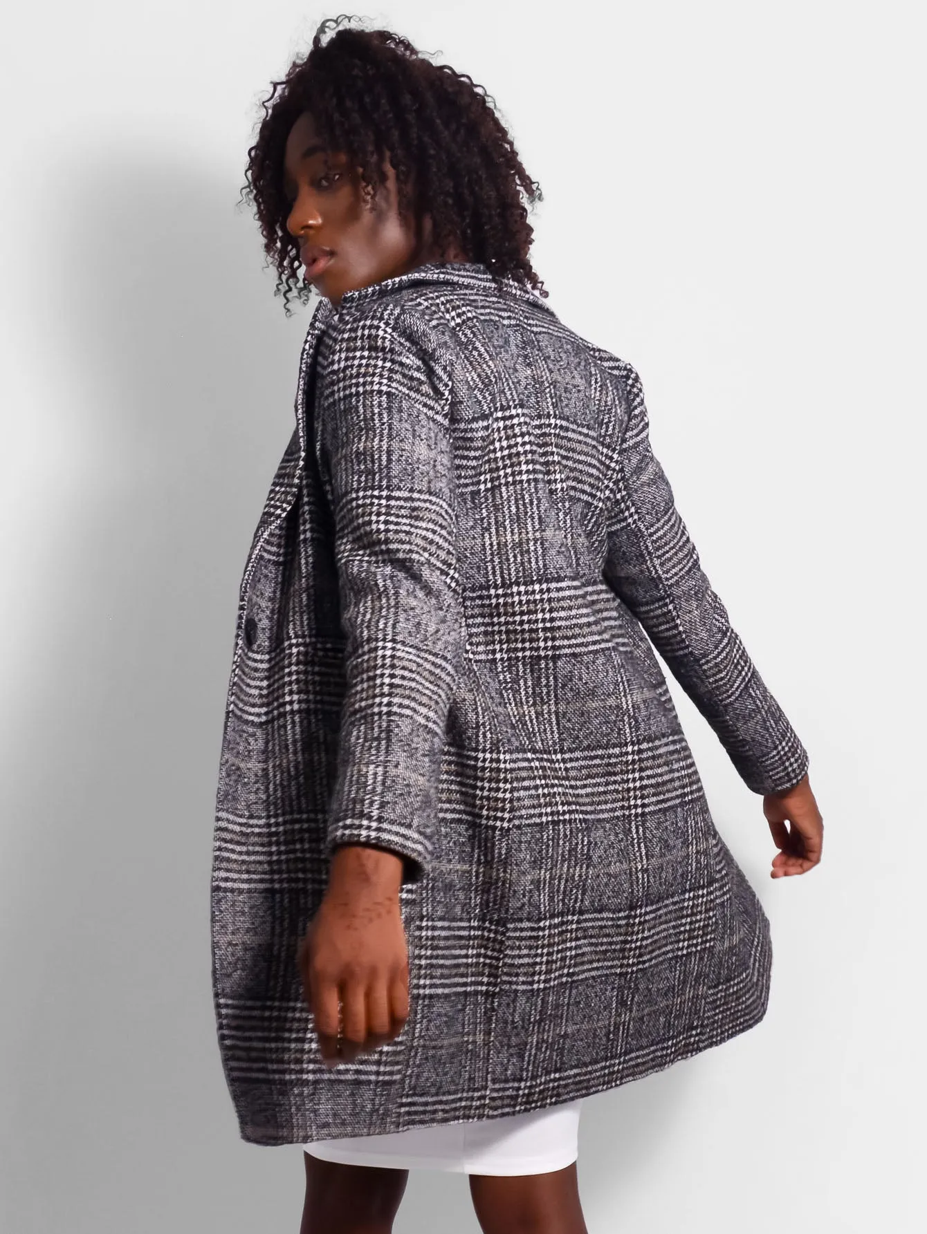 Andrea Plaid Coat