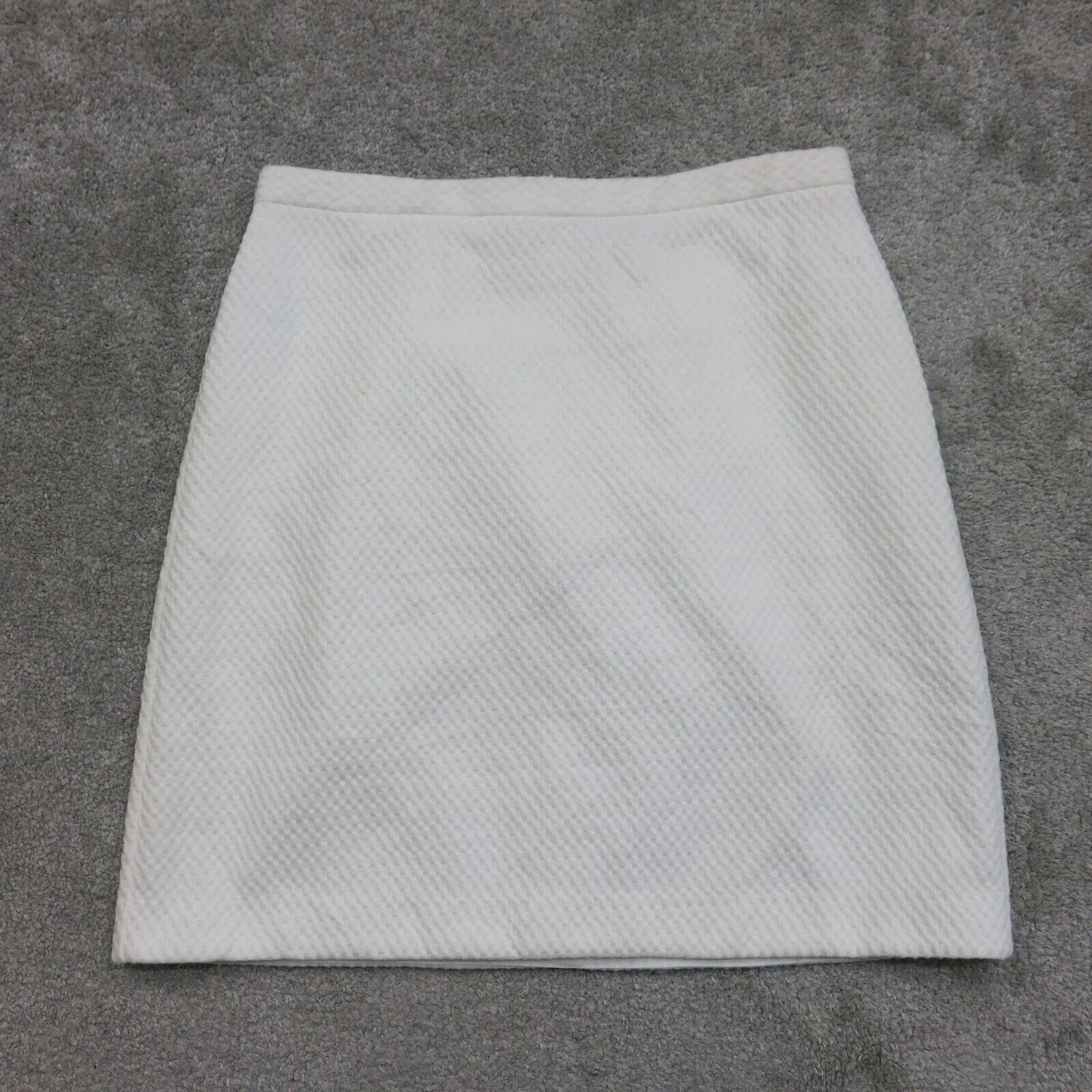 Ann Taylor Womens Straight & Pencil Pique Skirts Stretch Flat Front White SZ 2P