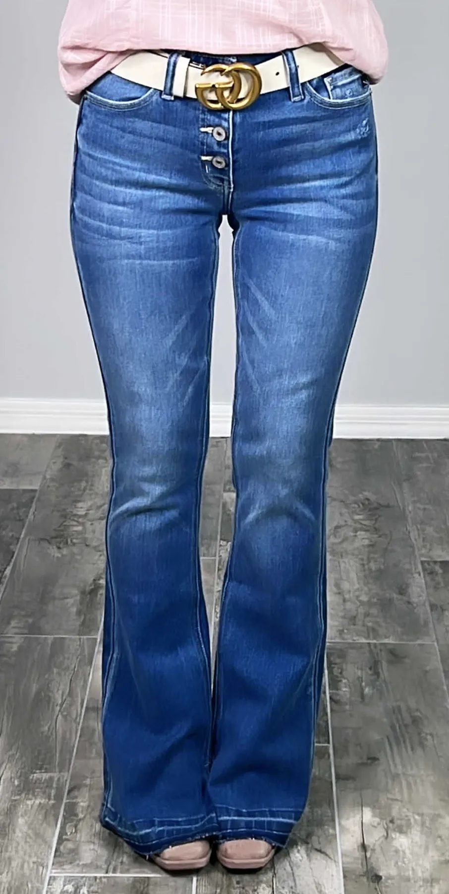 Bailey Button Front Flare Jeans