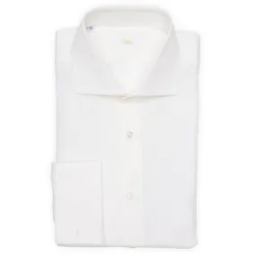 BARBA Napoli Handmade White Cotton French Cuff Dress Shirt EU 43 NEW US 17