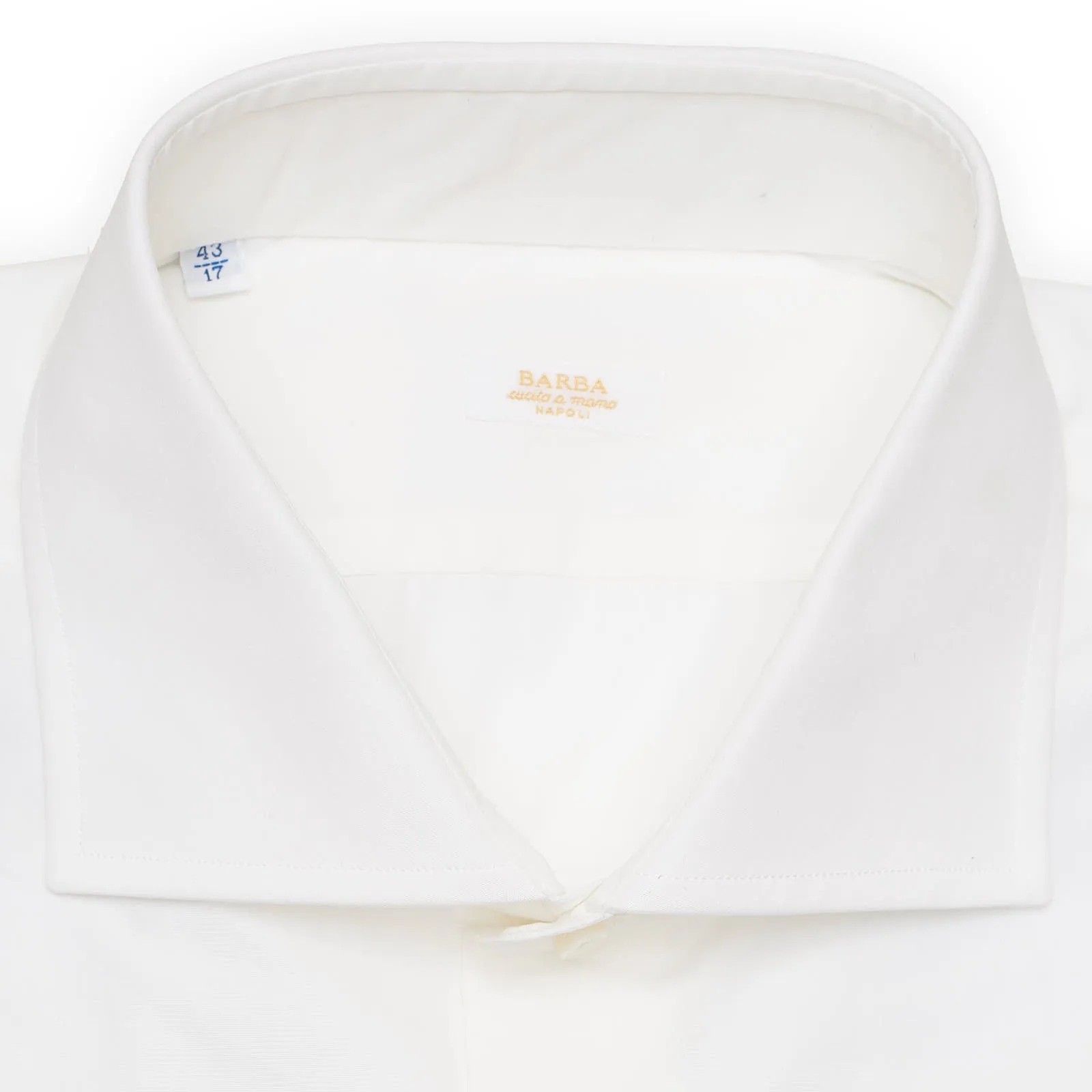 BARBA Napoli Handmade White Cotton French Cuff Dress Shirt EU 43 NEW US 17