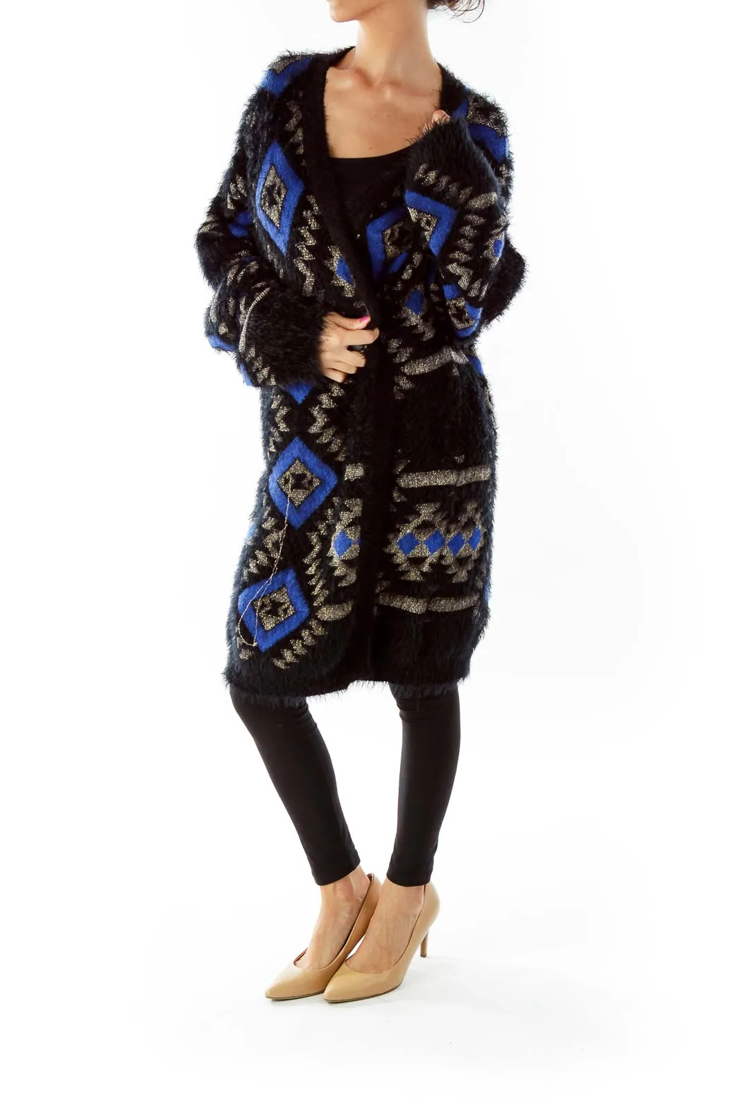 Black Blue Oversized Sweater