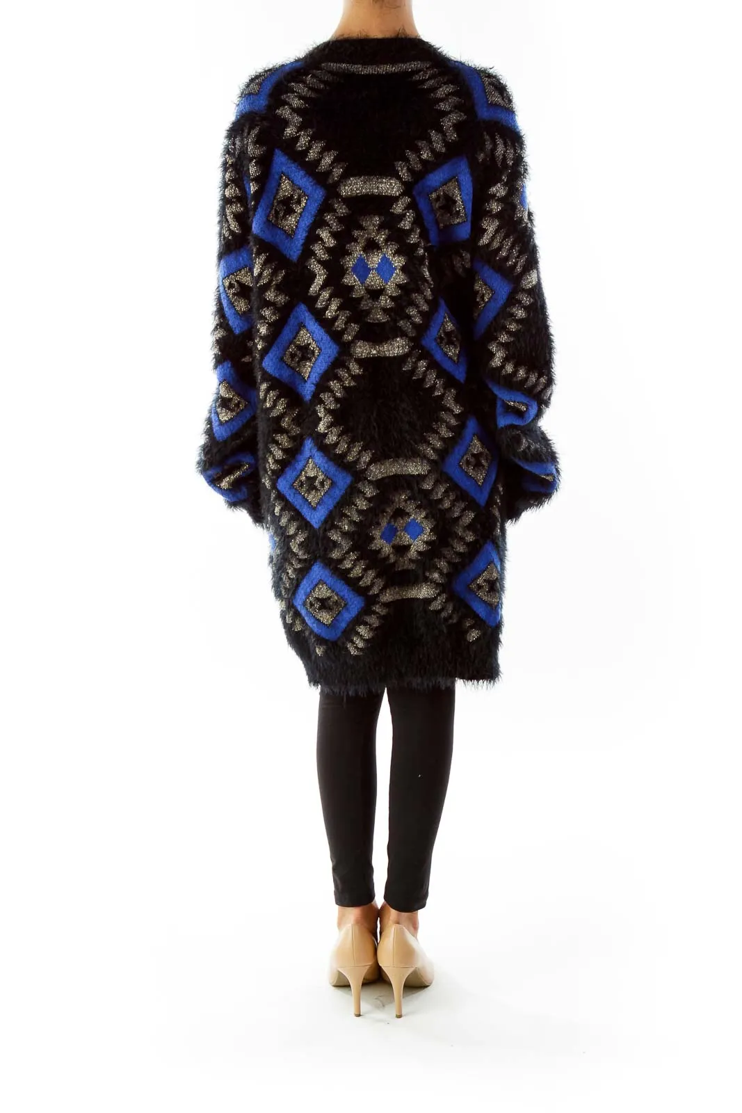 Black Blue Oversized Sweater