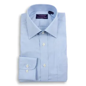 Blue Hairline Stripe Spread Collar Dress Shirt