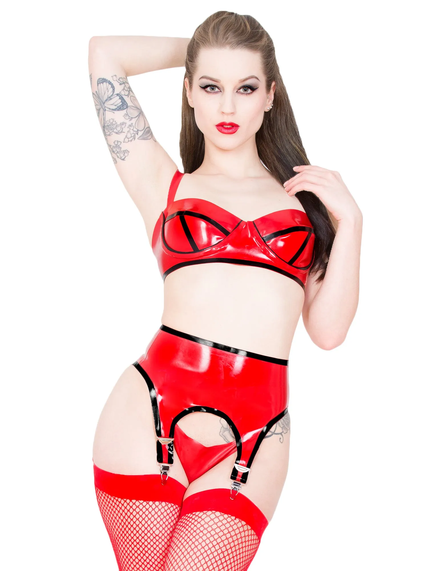 Bordello Latex Bra in Red