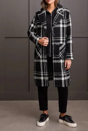 Boucle Button Front Plaid Jacket