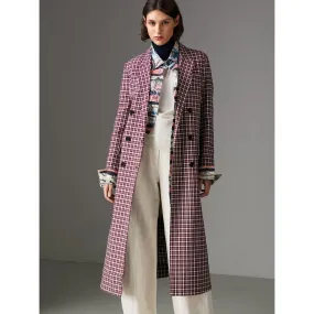 Burberry Plaid Check Cotton Double Breasted Coat