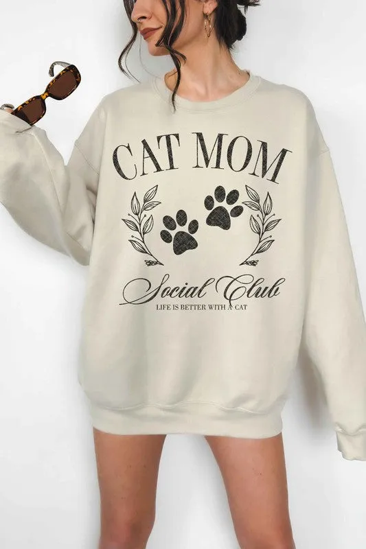 CAT MOM SOCIAL CLUB OVERSIZED SWEATSHIRT - Online Exclusive