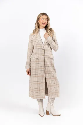 Chill Out Tan Plaid Coat SALE