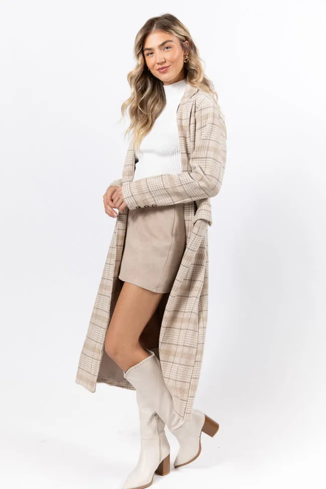 Chill Out Tan Plaid Coat SALE