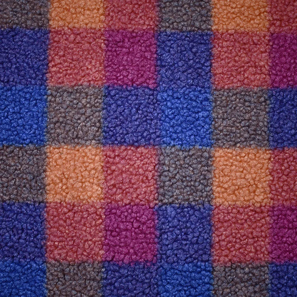 Colorful Check Teddy Boucle Fleece Rose/Multi