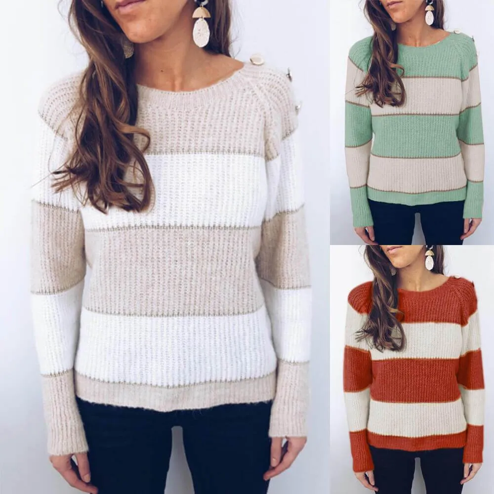 Crewneck Colorblock Knit Sweater