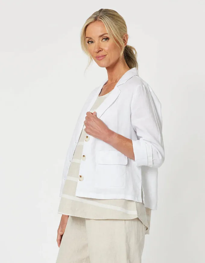 Danielle Linen Jacket White