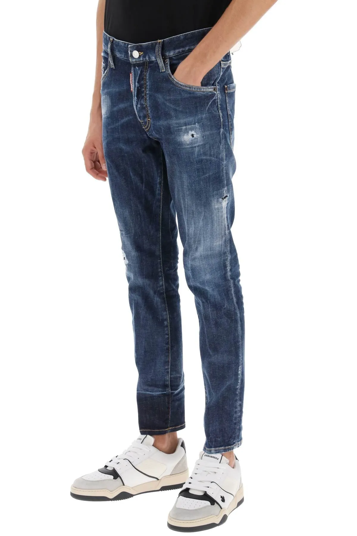 dark scar wash skater jeans