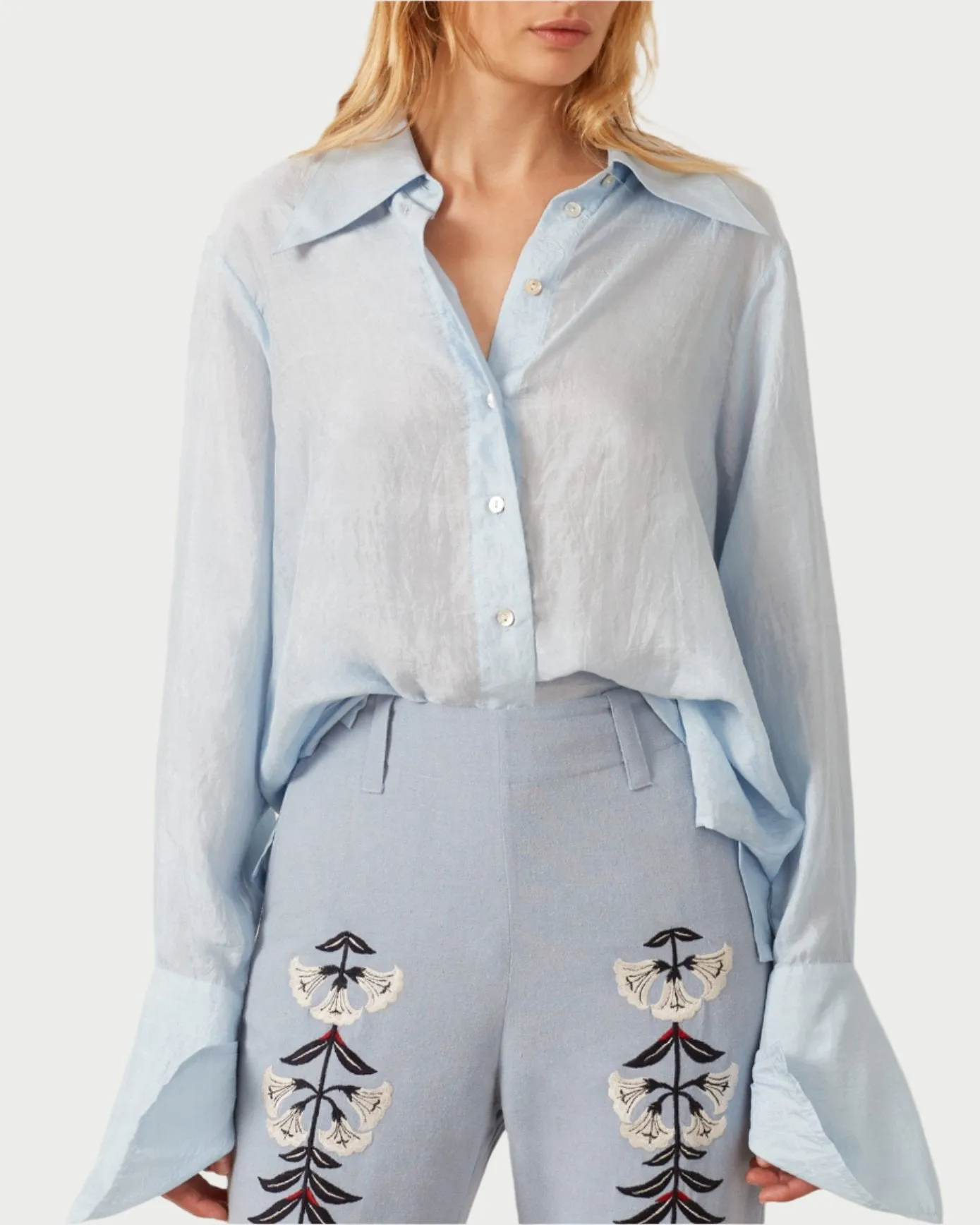 Dolly Bluejay Silk Shirt