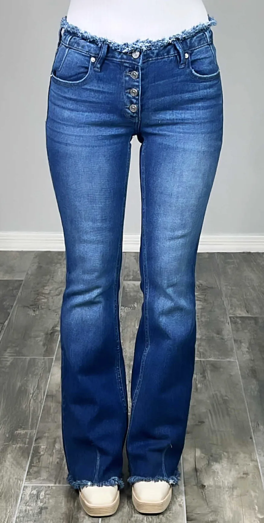 Farah Frayed Flare Jeans