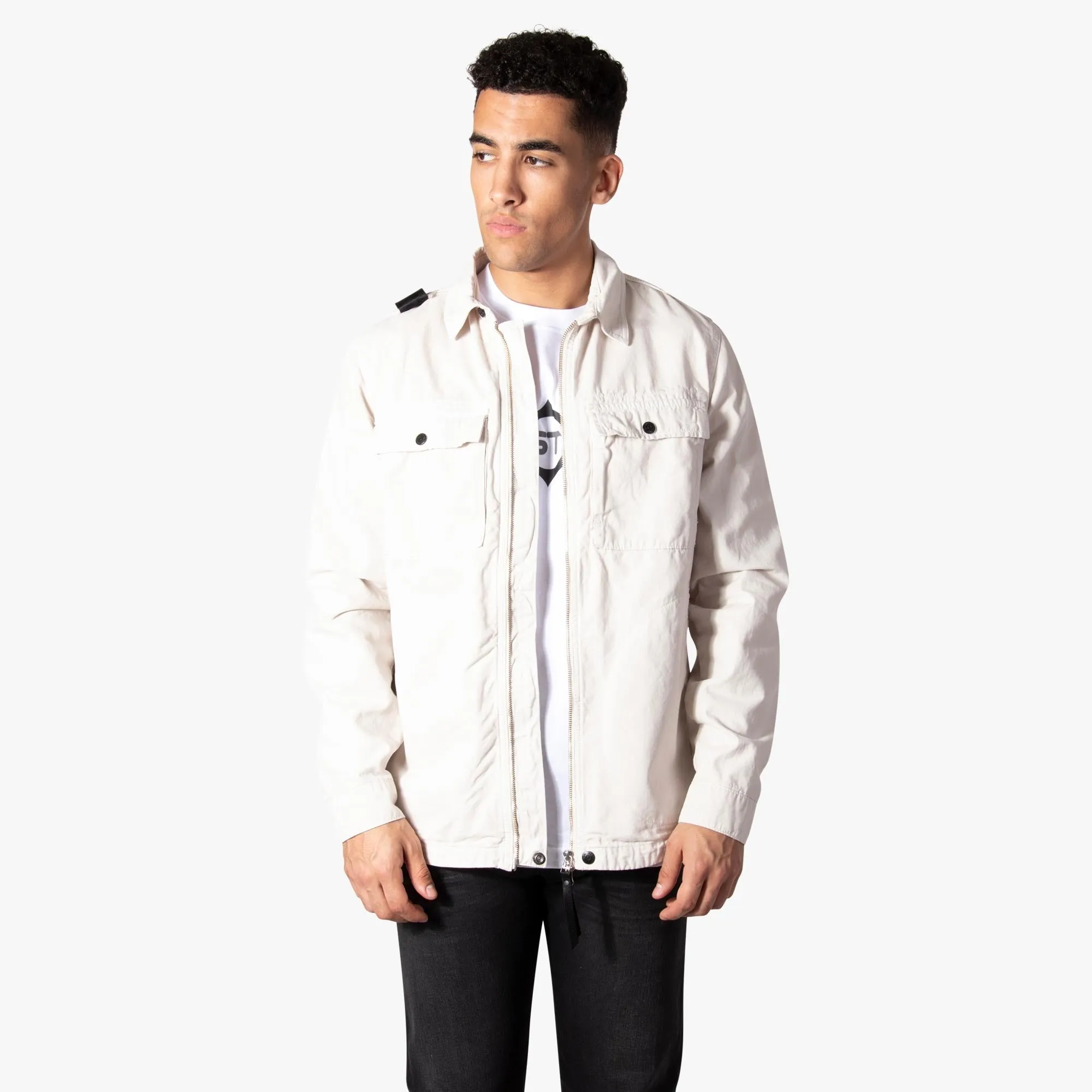 Garment Dyed Zip Front Overshirt