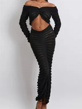 JuliaFashion - Alluring Skirts Sexy Off Shoulder Party Suits