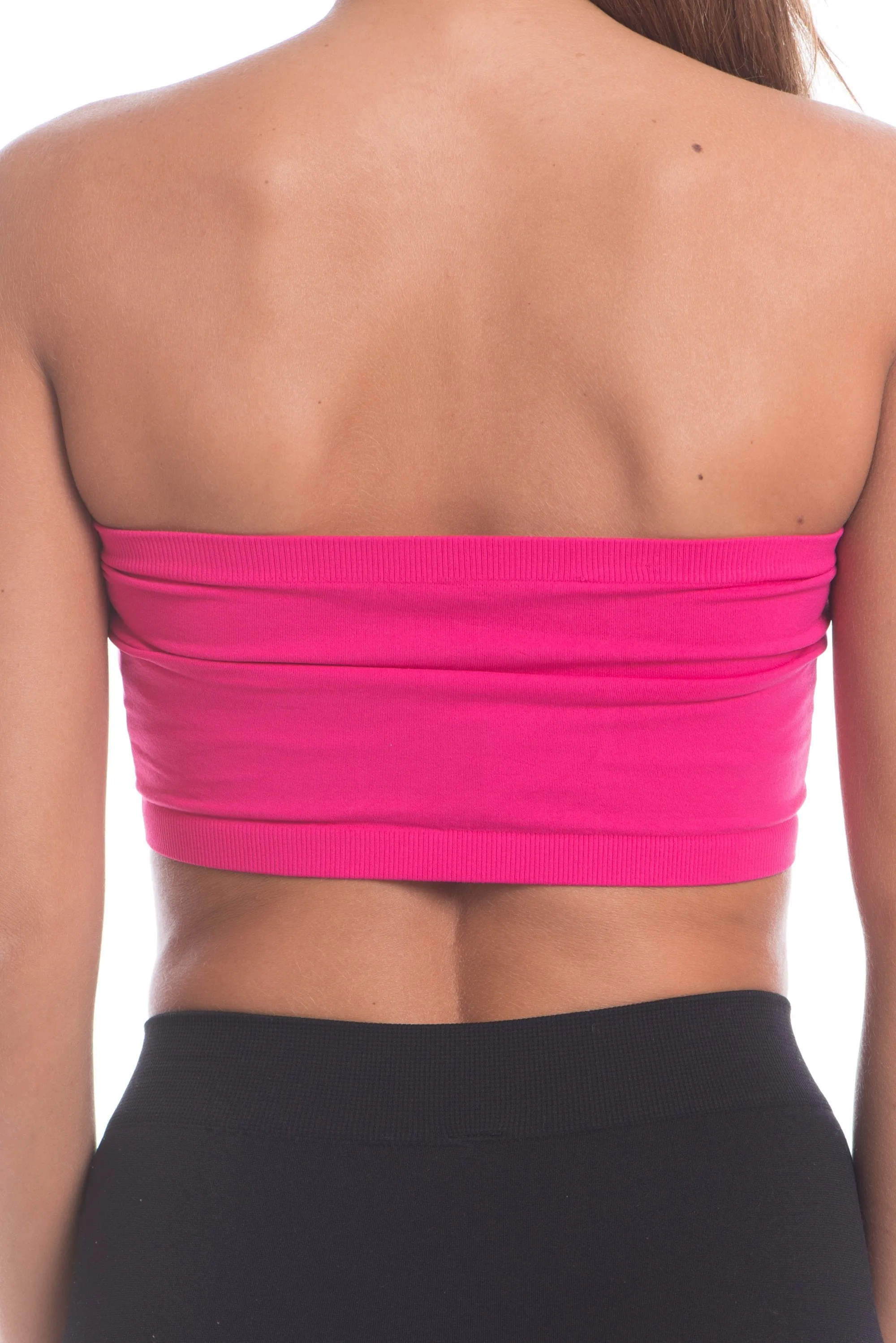 Just That Easy Fuchsia Pink Bandeau Top