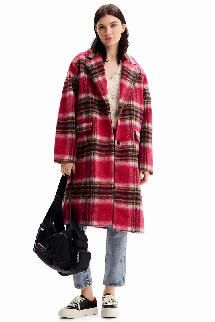 Long Plaid Wool Coat | FINAL SALE