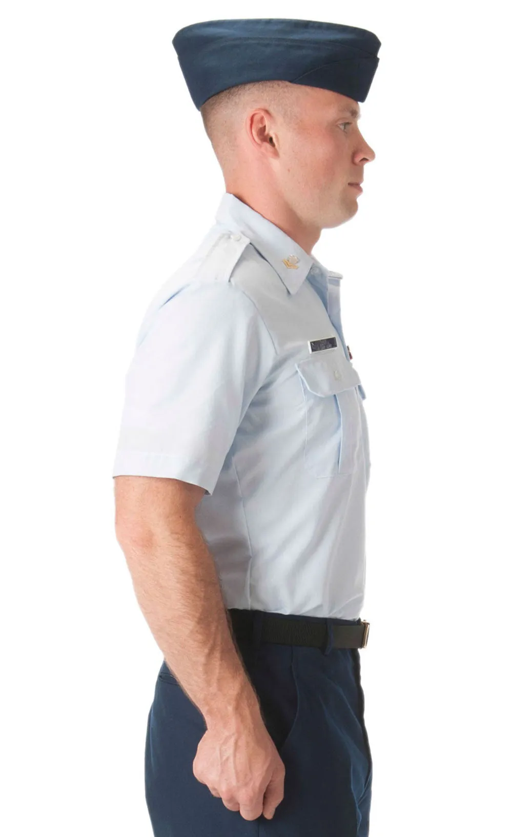 Male Light Blue Regular Fit Short Sleeve Dress Shirt (Trops) - New Air Force Shirt