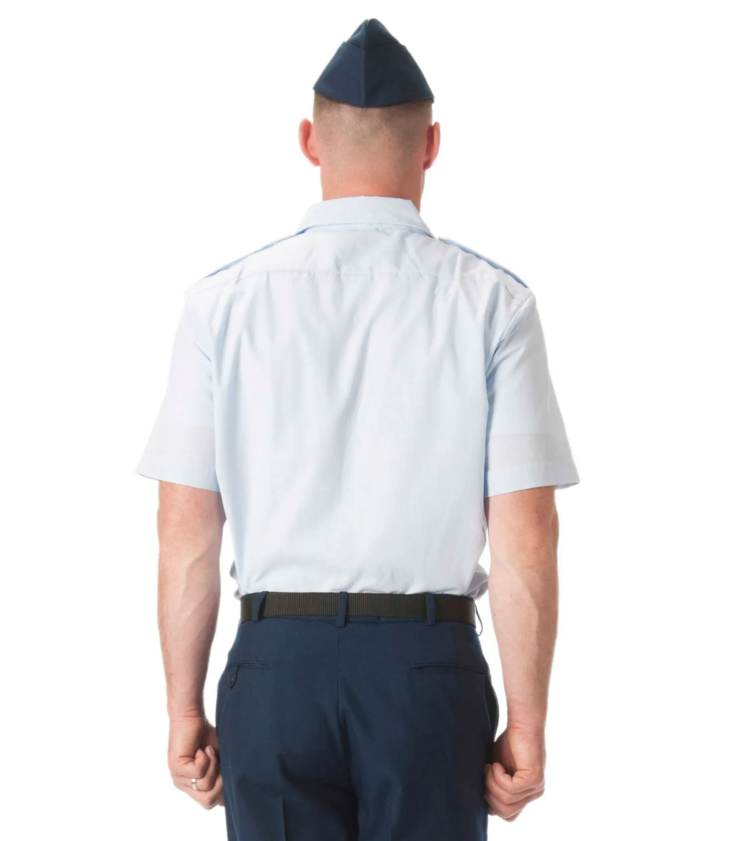 Male Light Blue Regular Fit Short Sleeve Dress Shirt (Trops) - New Air Force Shirt