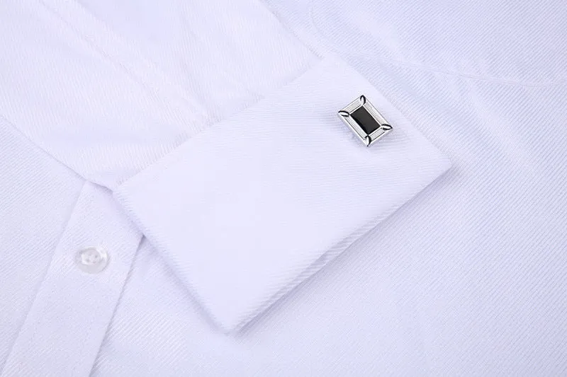 Men 's French Cufflinks Business Dress Shirts Long Sleeves