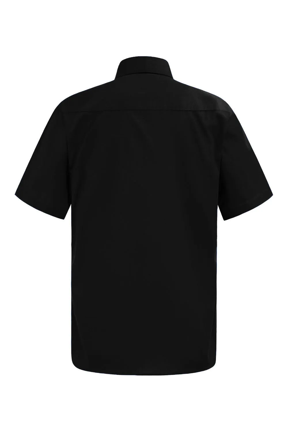 Men's Regular Fit Short Sleeve Solid Color Dress Shirts (Black)