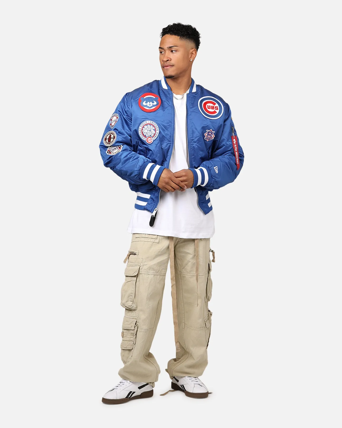 New Era X Alpha Series X MLB Chicago Cubs MA-1 Bomber Jacket Blue