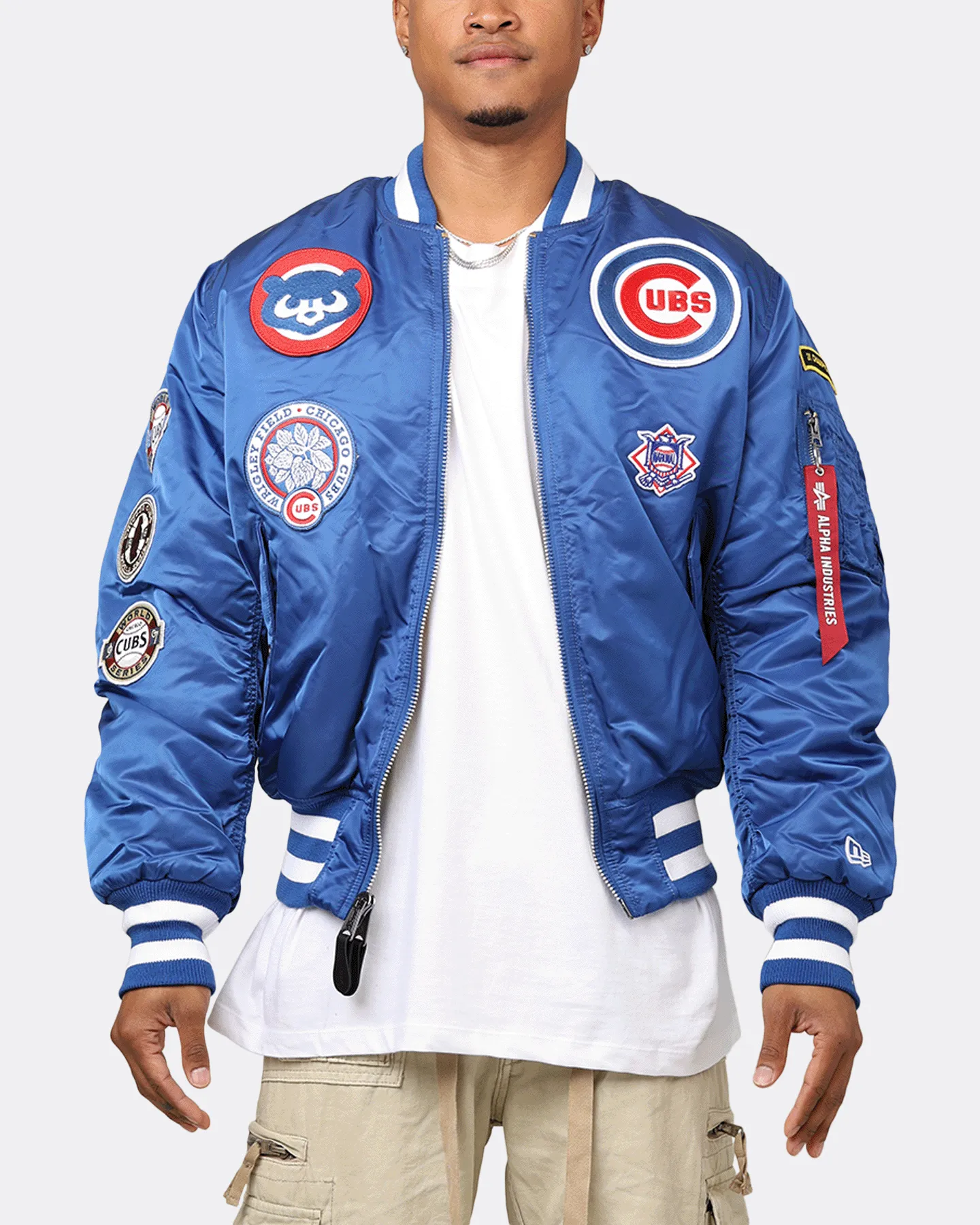 New Era X Alpha Series X MLB Chicago Cubs MA-1 Bomber Jacket Blue