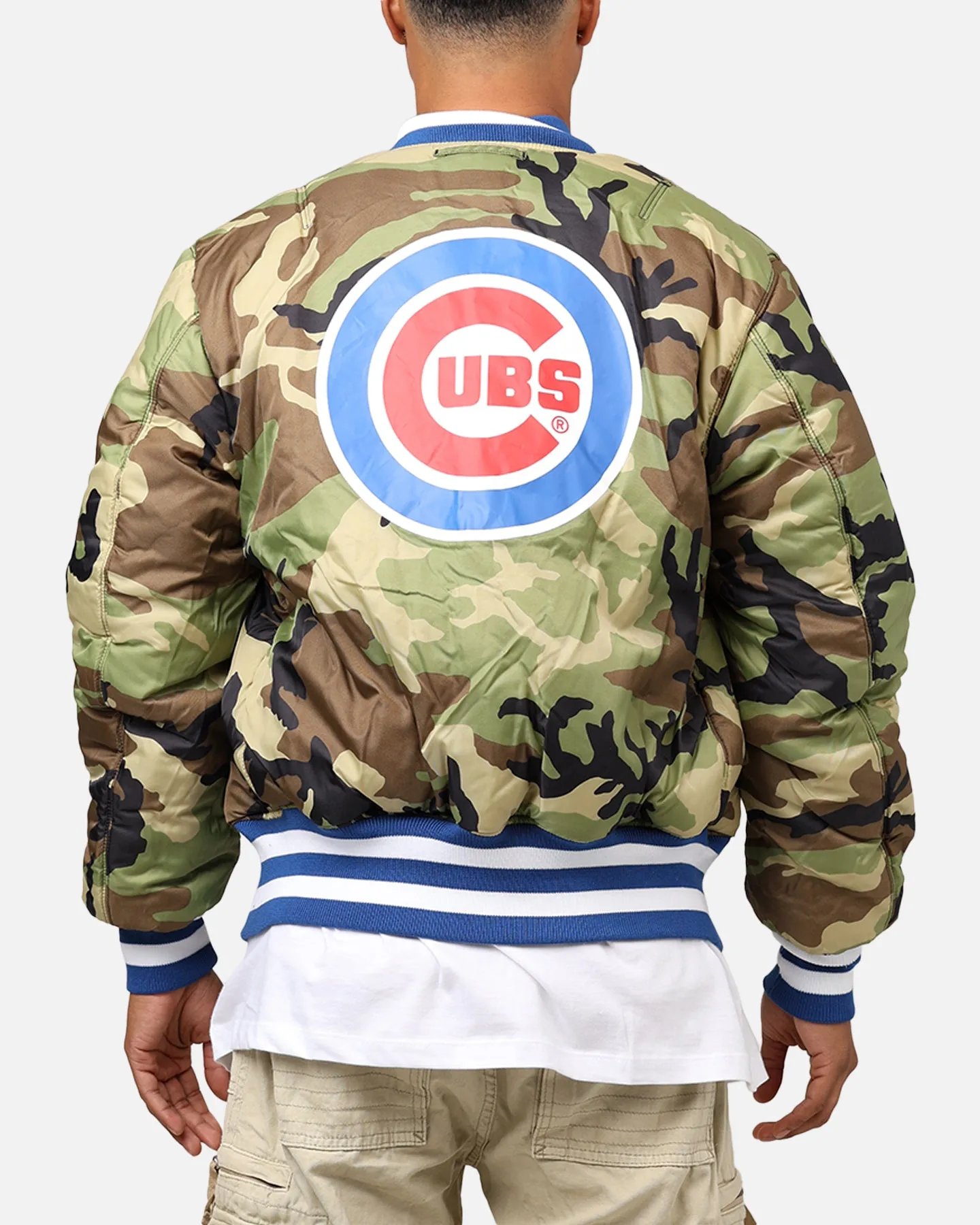 New Era X Alpha Series X MLB Chicago Cubs MA-1 Bomber Jacket Blue