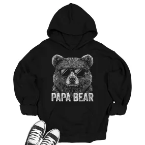 Papa Bear Graphic Hoodie Gift for Dad Grandpa Papa