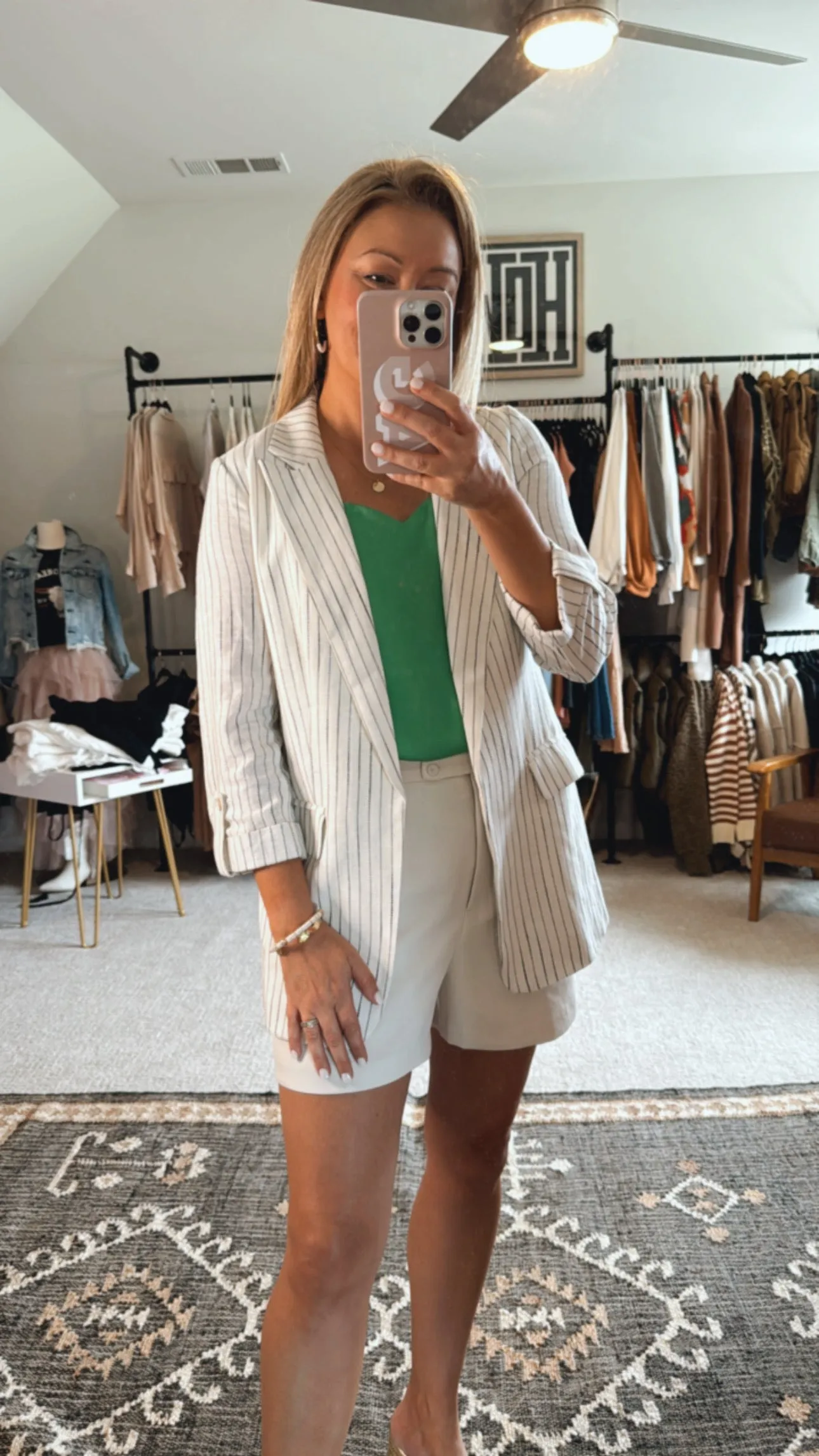 Pinstripe Linen Blazer