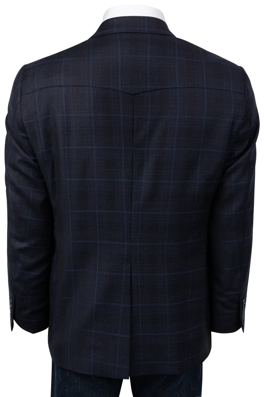 Pinto Ranch Dark Blue Plaid Sport Coat