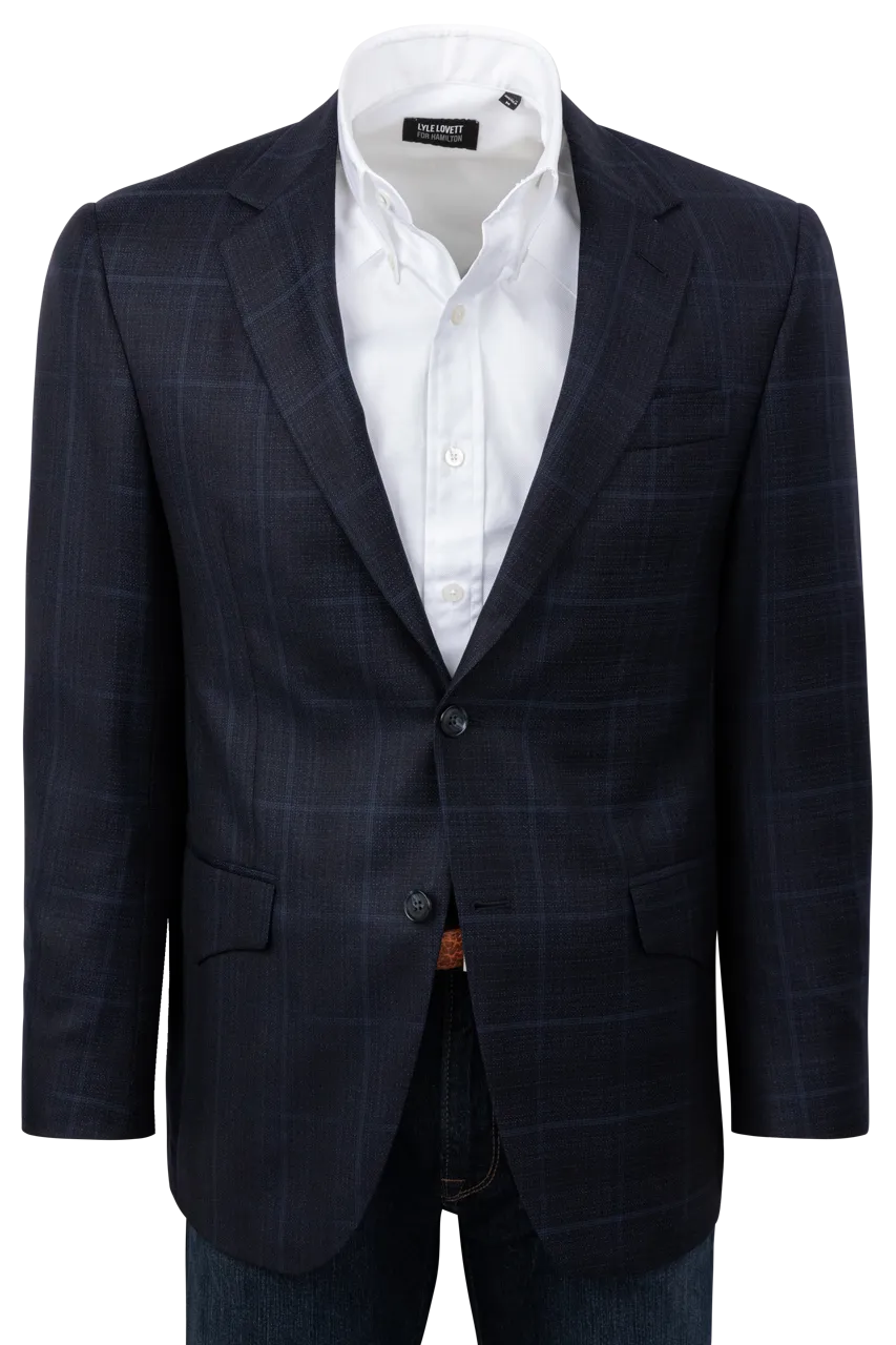 Pinto Ranch Dark Blue Plaid Sport Coat