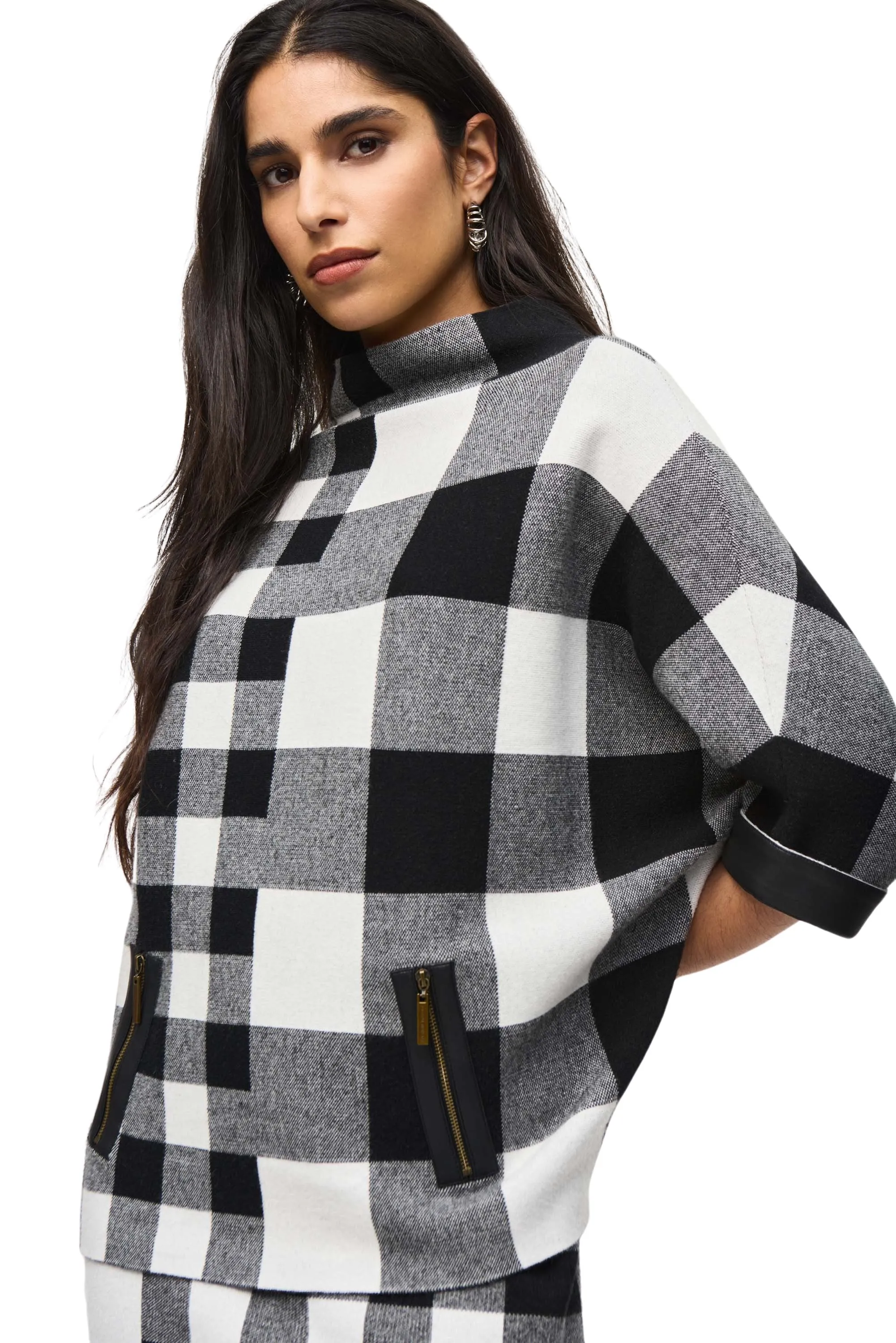 Plaid Jacquard Knit Sweater