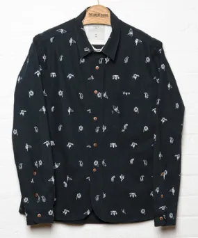 Raceway Jacket Navy Origami Print