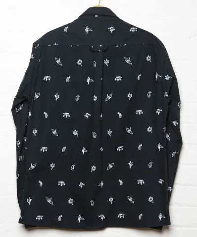 Raceway Jacket Navy Origami Print