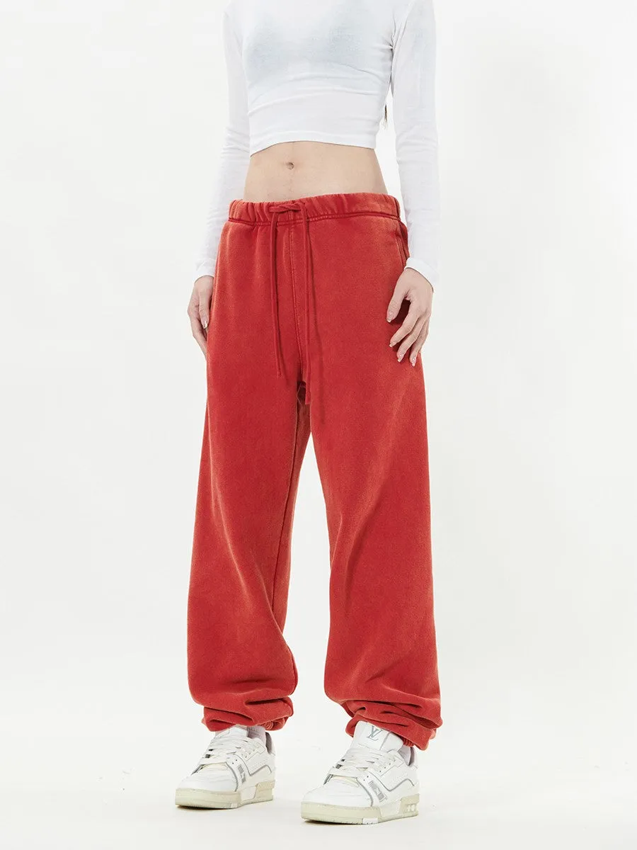 Red blush thick  snowflake hoodie set pants