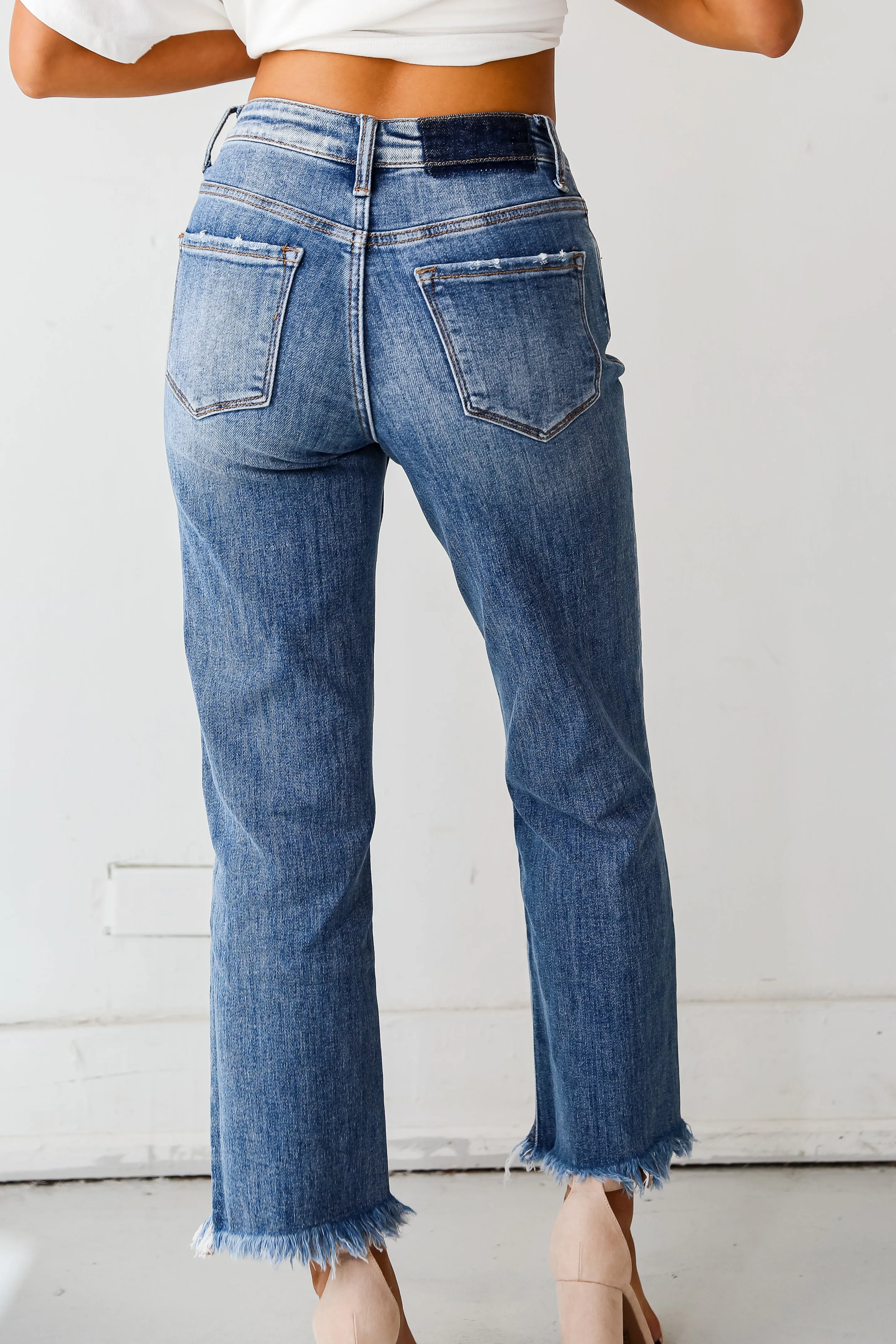 Sadie Medium Wash Distressed Dad Jeans Plus