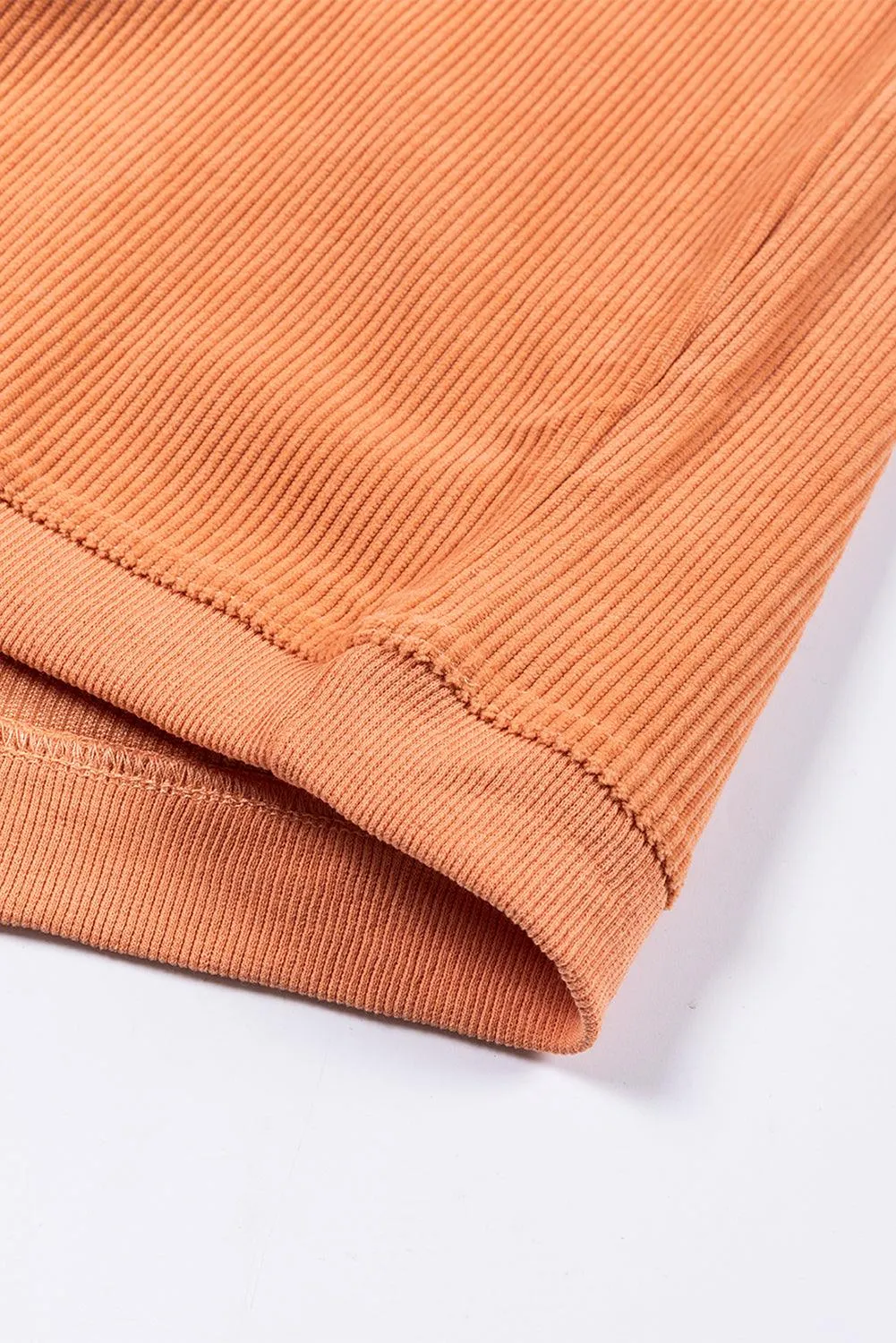 Slouchy Ribbed Corduroy Oversized Sweatshirt