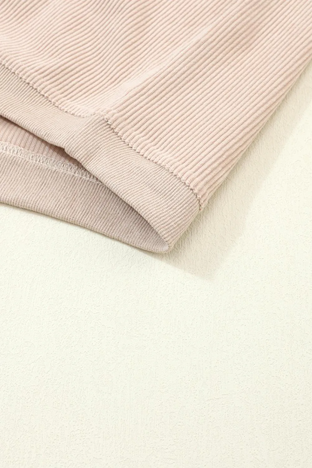 Slouchy Ribbed Corduroy Oversized Sweatshirt