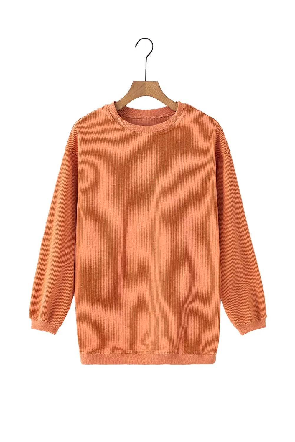 Slouchy Ribbed Corduroy Oversized Sweatshirt