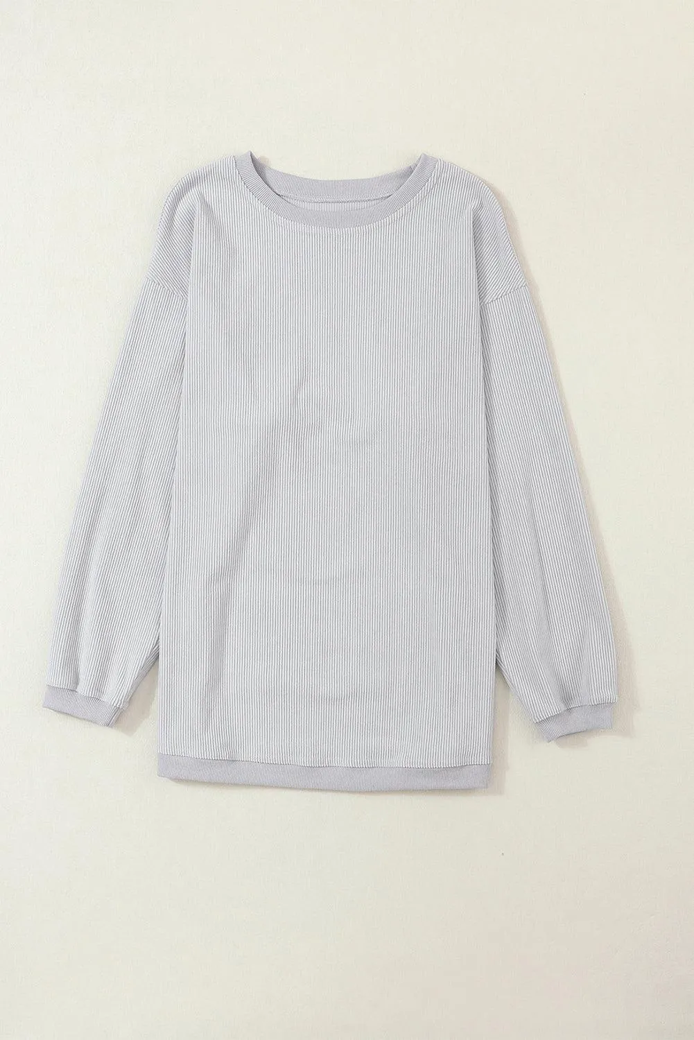 Slouchy Ribbed Corduroy Oversized Sweatshirt