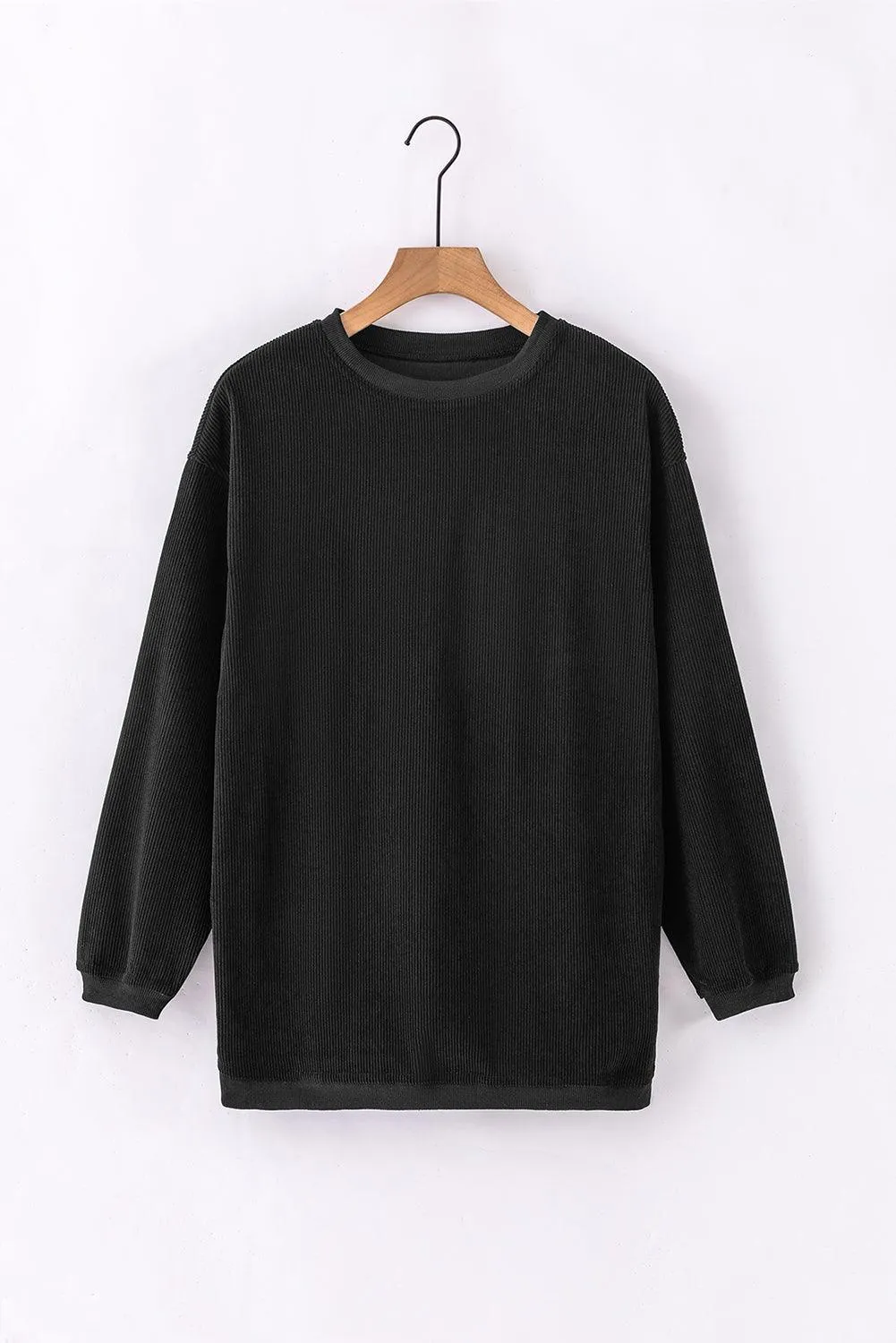 Slouchy Ribbed Corduroy Oversized Sweatshirt