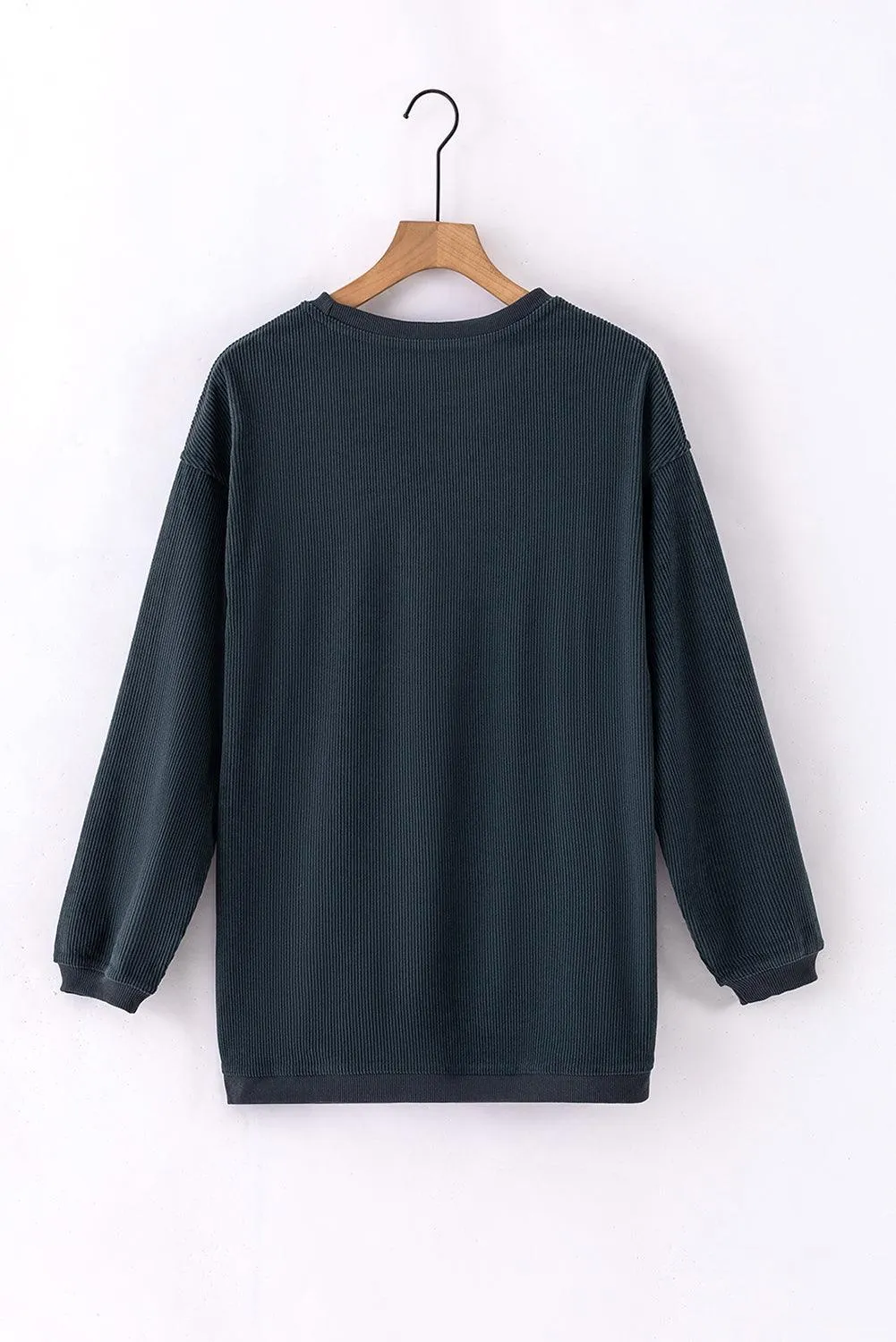 Slouchy Ribbed Corduroy Oversized Sweatshirt