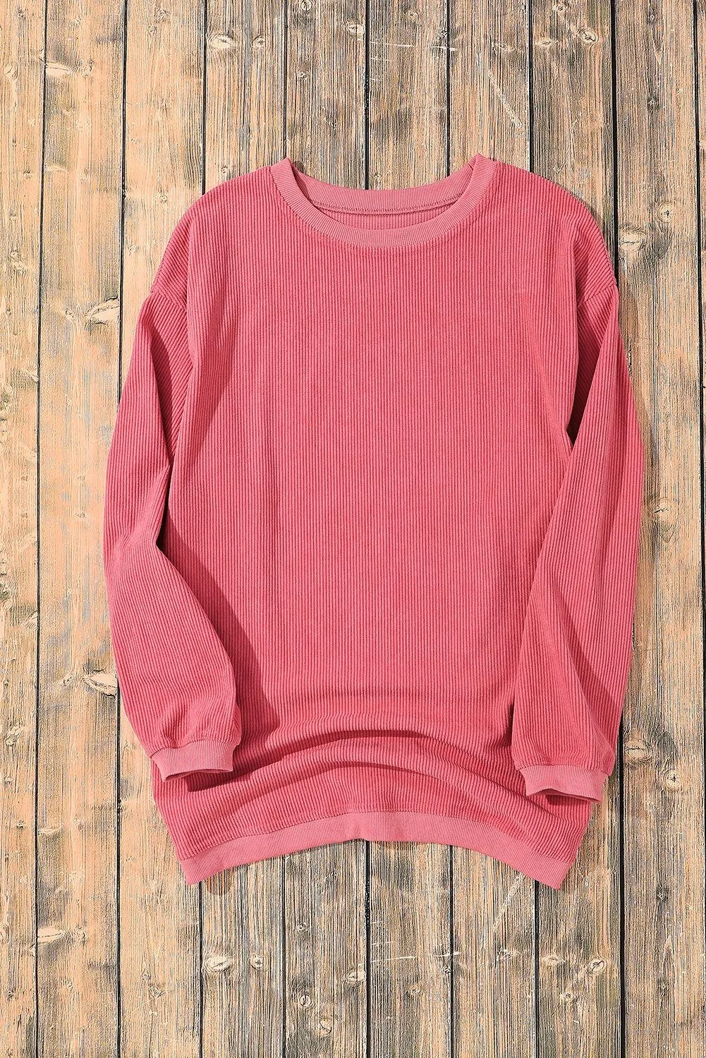 Slouchy Ribbed Corduroy Oversized Sweatshirt