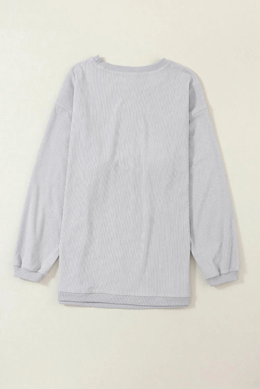 Slouchy Ribbed Corduroy Oversized Sweatshirt